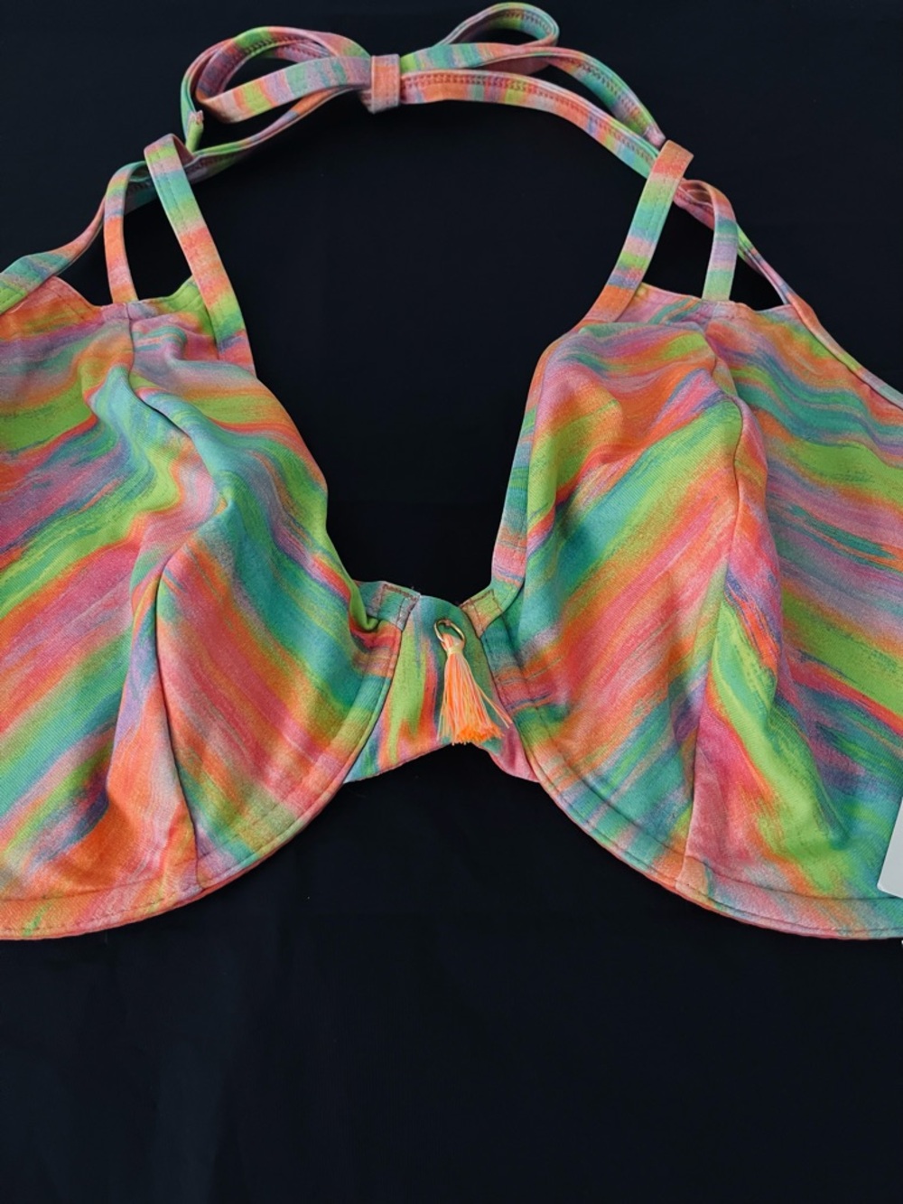 Bravissimo Vibrant Multicolor Halter Bikini Top - Size 34GG (USA) - NWT - Picture 3 of 7